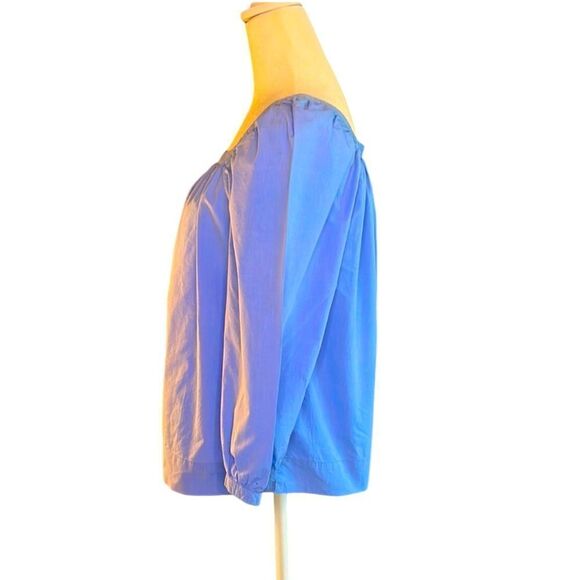J. Crew Penny Top Peasant Blouse Size 4 Blue - Picture 5 of 6